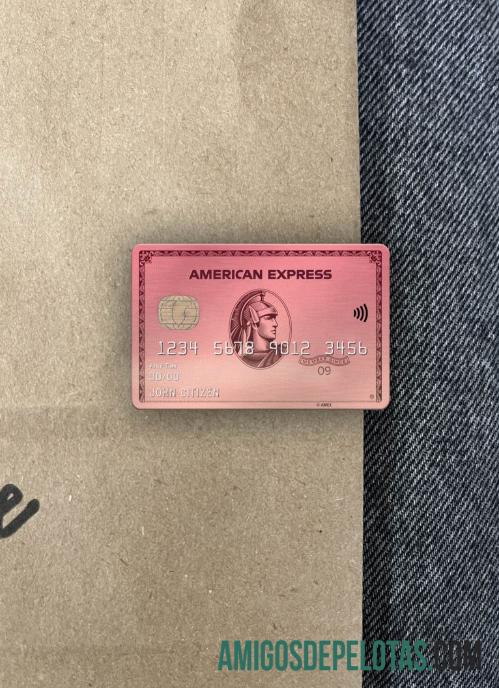 Frente fotográfica do cartão USA Capital One Bank AMEX Rose Gold baixar para verificação